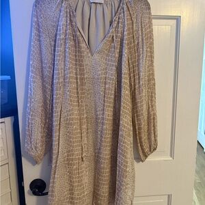 Elegant Beige Patterned Dress Anna cate